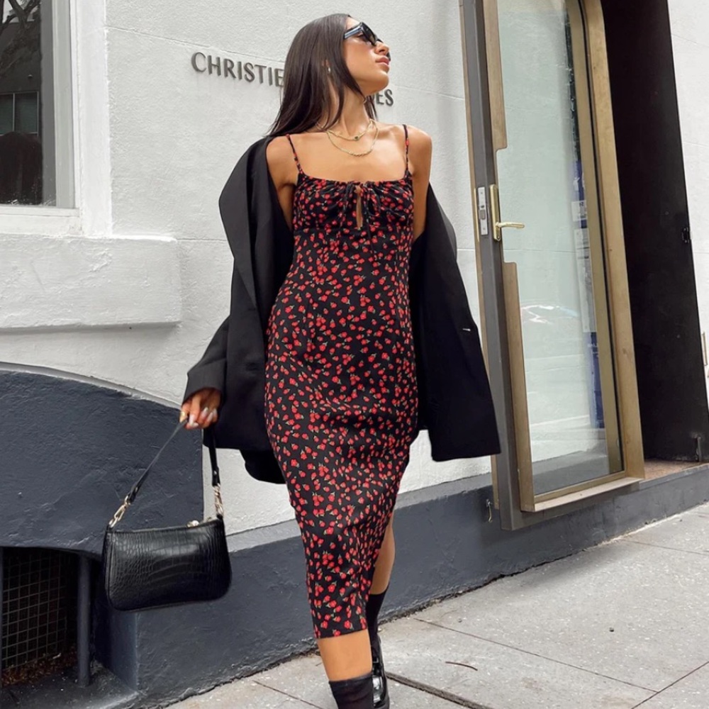 PRINCESS POLLY Noda Midi Dress Size 2